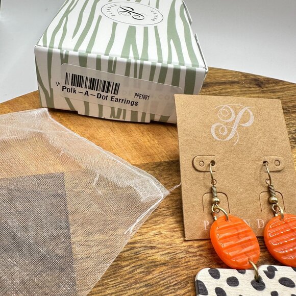 Plunder Design Polka Dot & Tassel Earrings - Bold & Fun Statement Piece - Picture 4 of 4